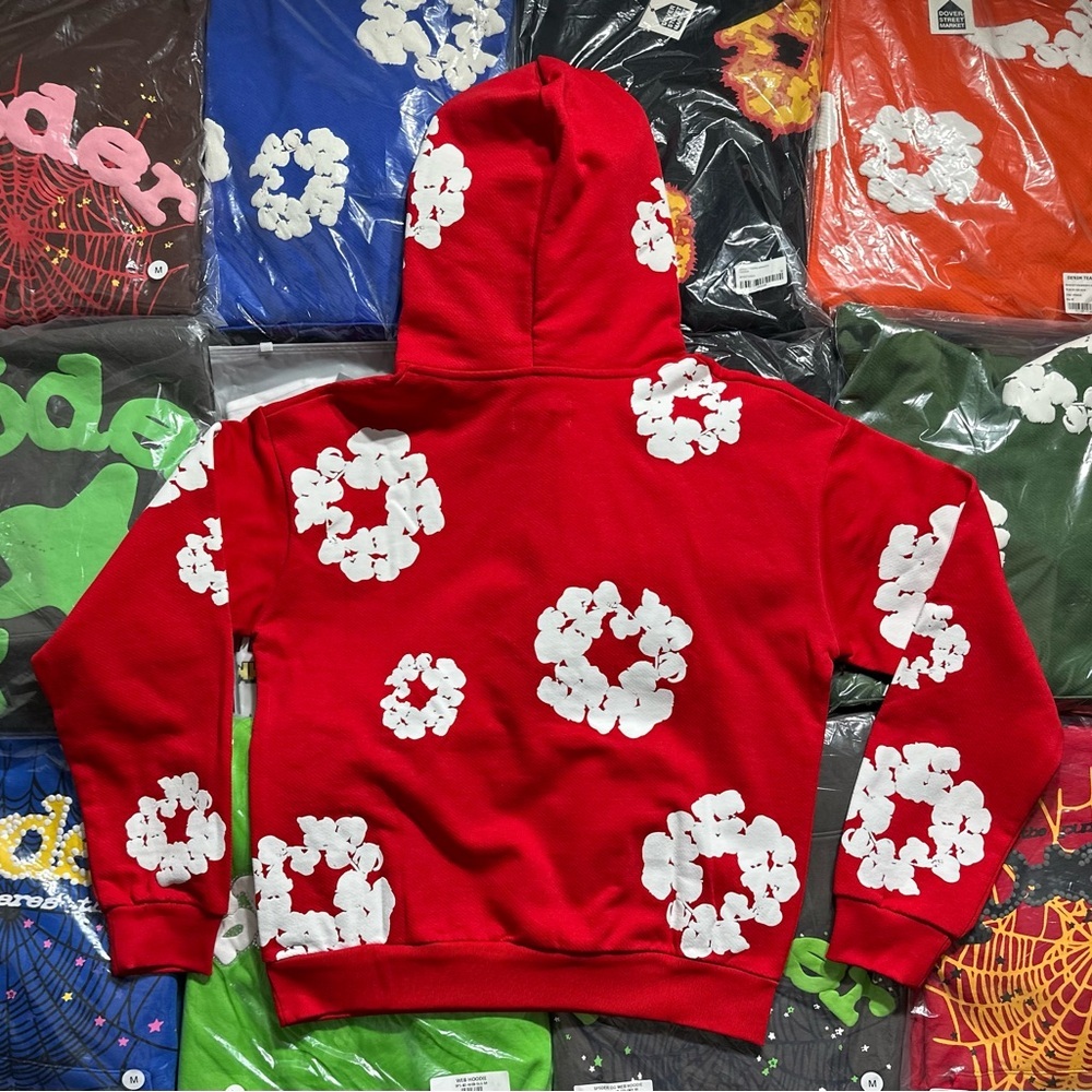 Denim Tears The Cotton Wreath Hoodie ‘Red’ - Picture 5 of 7